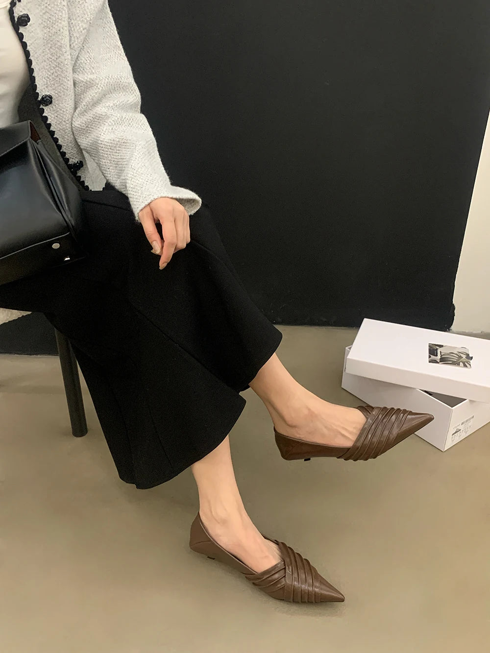 LBSFY  -  2025 New Arrivals Women Pumps Pointed Toe Autumn Spring Dress Thin Mid Heels Slip On Fashion Black Brown Khaki Size 35-40 Pumps