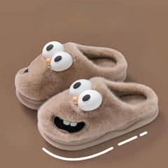 LBSFY -Male Home Casual Cotton Shoes Funny Cartoon Winter Soft Sole Mens Indoor Floor Non-slip Platform Slides Warm Plush Slippers