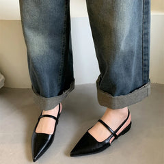 LBSFY  -Summer Women Cover Toe Flats Sandals Fashion Ladies Elegant Soft Leather Dress Singbacks Sandalias
