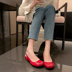 LBSFY  -  Fashion Sandals Women's New High Quality Genuine Leather Round Head Lace Open Heel Shoes Modern Women's Shoes
