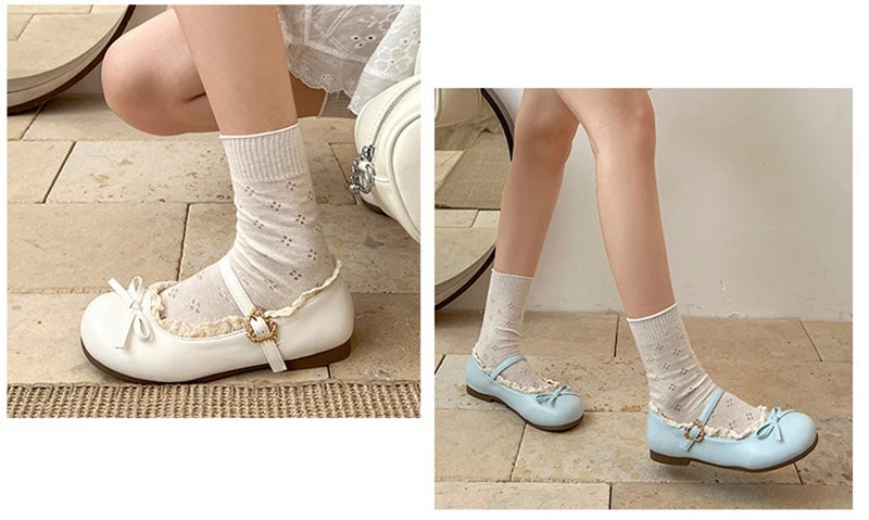 LBSFY -Spring New Butterfly-knot Women Flats Round Toe Shallow Ladies Casual Ballet Shoes Soft Leather Eelgant Dress Shoes