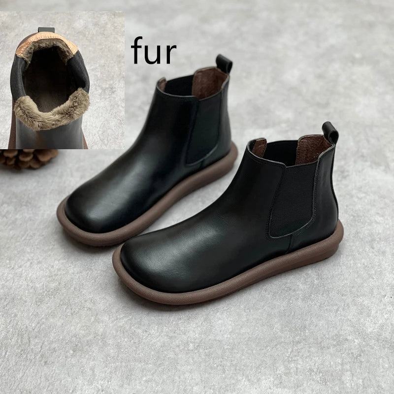 LBSFY  -  2024 flat bottom women's chelsea boots anti-slip snow boots women winter warm shoes female boots large size
