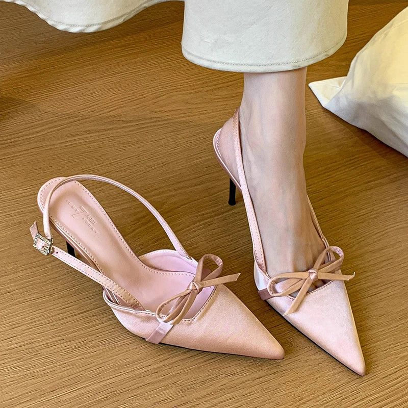 LBSFY  Summer High Heel Women Sandals Fashion Pointed Toe Singbacks Shoes Ladies Elegant Party Dress Sandalias