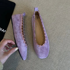 LBSFY -Low Shallow Increased Internal Slippers Soft Shoes Comfort Flat Summer PU Retro Rubber Floral Round Toe Shallow Increased Intern