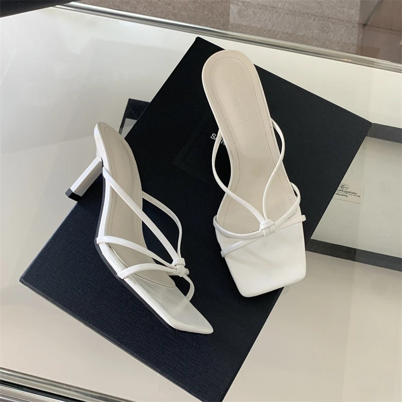 LBSFY -New Style Summer Women Clip Toe Slippers Fashion Dress Slide Shoes Ladies Women's Elegant High Heel Footwear Zapatos Mujer