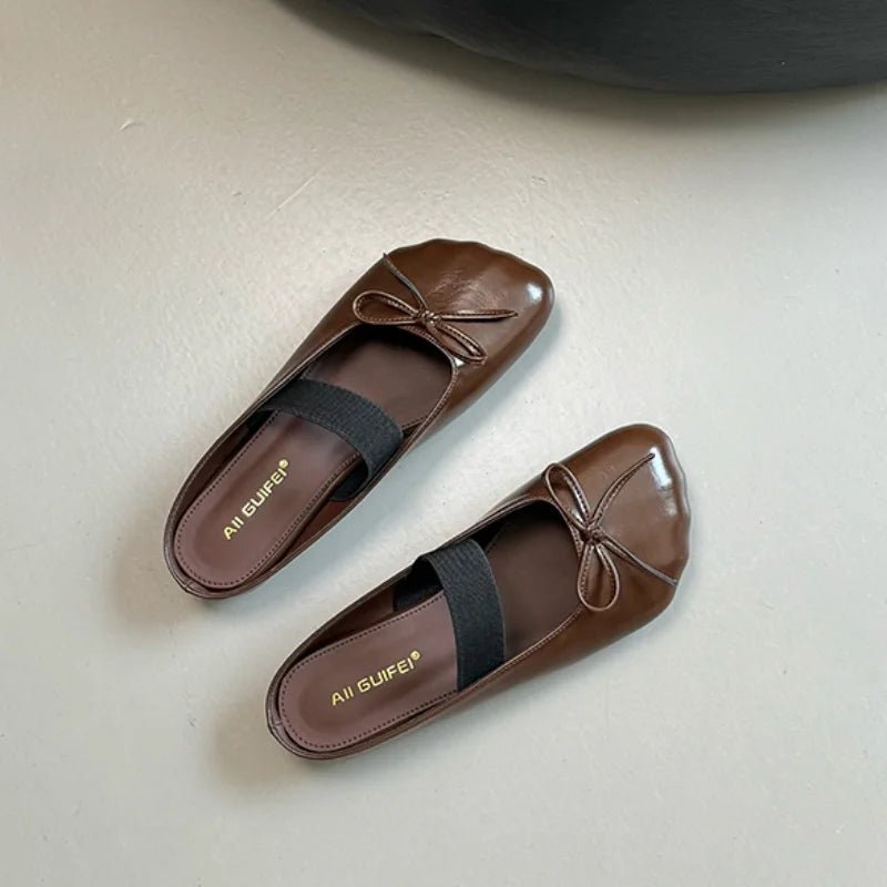 LBSFY -Brand Women Slippers Slip On Grandma Shoes Woman Round Toe Retro Moccasins Outdoor Slides Ladies Soft Ballet Shoes