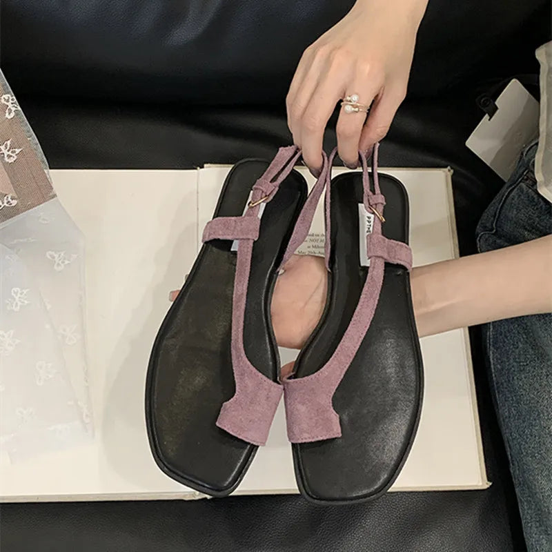 LBSFY  -Brand Design Women Flat Sandals Clip Toe Sandals Leisure Outside Beach Shoes Lady Fashion Summer Footwear Mujer