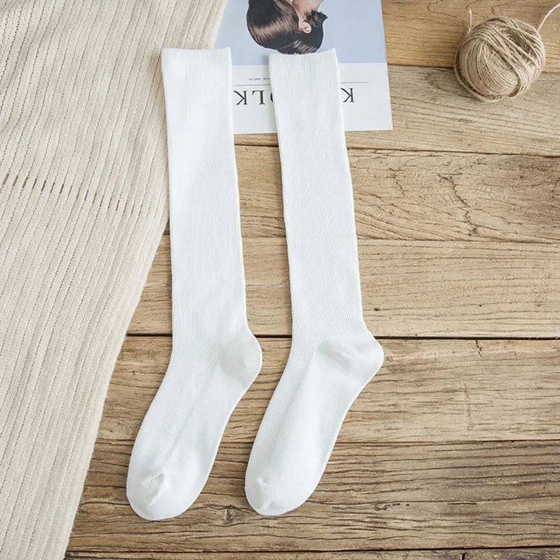 Lbsfy 10 Colors Autumn Women's Socks Cotton Winter Long Socks Harajuku Female Trick Warm Solid Color Sock Casual Ladies Sox