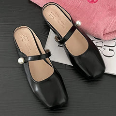 LBSFY  -  2024 Summer New Shllow Sliver Slip On Women Mules Shoes Soft Sole Ladies Casual Slipper Flat Heel Ladies Casual Sandal Slides