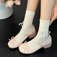 LBSFY -Simple and Gentle Fragrant Retro French Thick Heel Mary Jane Shoes Women's Autumn and Winter Versatile Single Shoes