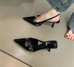 LBSFY   Summer Pointed Toe Women Sandals Fashion Shallow Singbacks Shoes Ladies Dancing Party Pumps