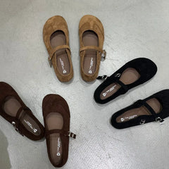 LBSFY -New Style Women's Autumn Women Flat Shoes Fashion Round Toe Ladie Ballerinas Shoes Soft Flat Heel Outdoor Casual Mary Jane Shoes