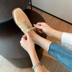 LBSFY  -  Fashion Women's Shoes New Suede Spliced Lace up Casual Flat Shoes Sports Style Daily Lightweight Shoes
