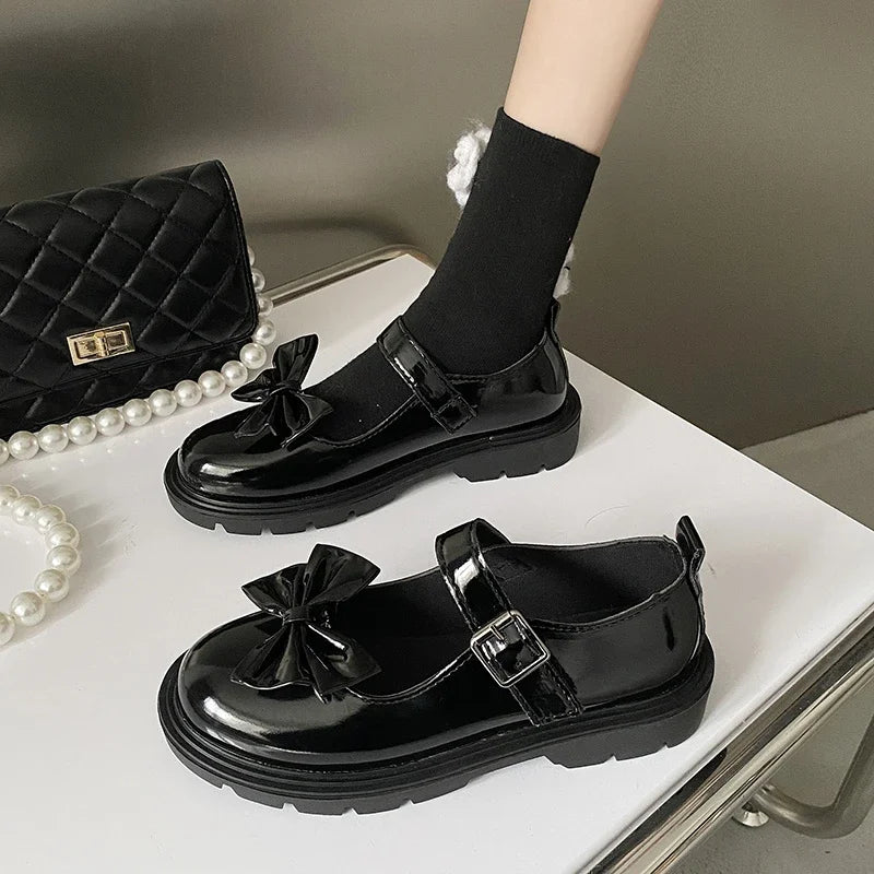 LBSFY -Women Black Lolita Shoes Casual Platform Mary Janes Heels Women Vintage Pumps for Women College Student Low Heel Women's Shoes