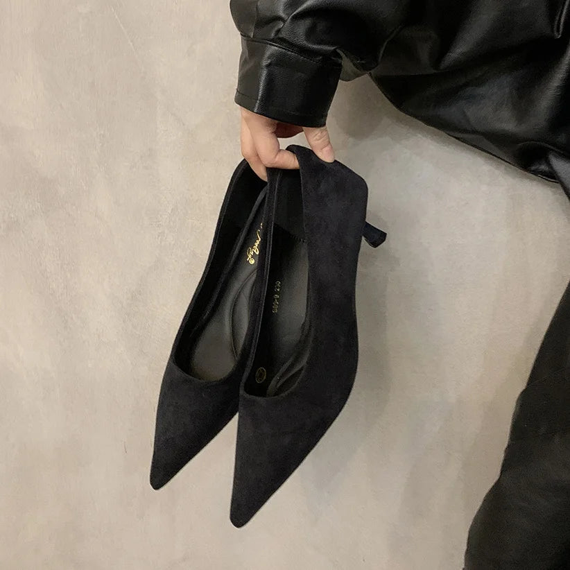 LBSFY -Fashion Sexy Flower Pointed Toe Thin Low Heels Pumps Women Elegant Wedding Slingback Mules Shoes Zapatos De Mujer