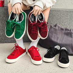 LBSFY  -  2024 Spring New Couple Sneakers Women Vulcanized Shoes Lady Lace-up Casual Flats Unisex Comfort Breathable Walking Canvas Shoes