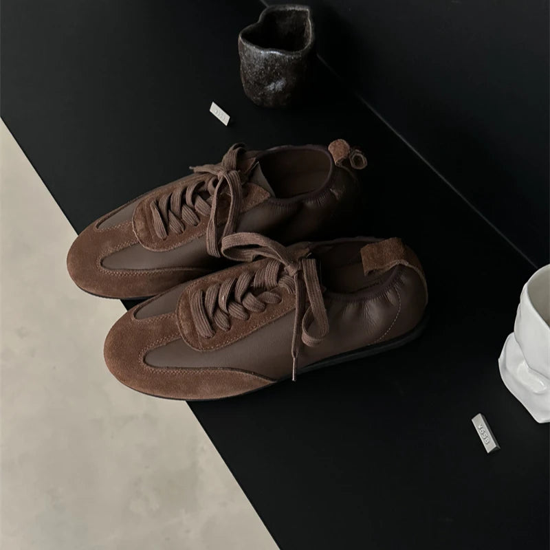 LBSFY  -  Women's ballet sneakers 2025 early spring shoes retro moral training flat bottom shoes  ballet training casual shoes