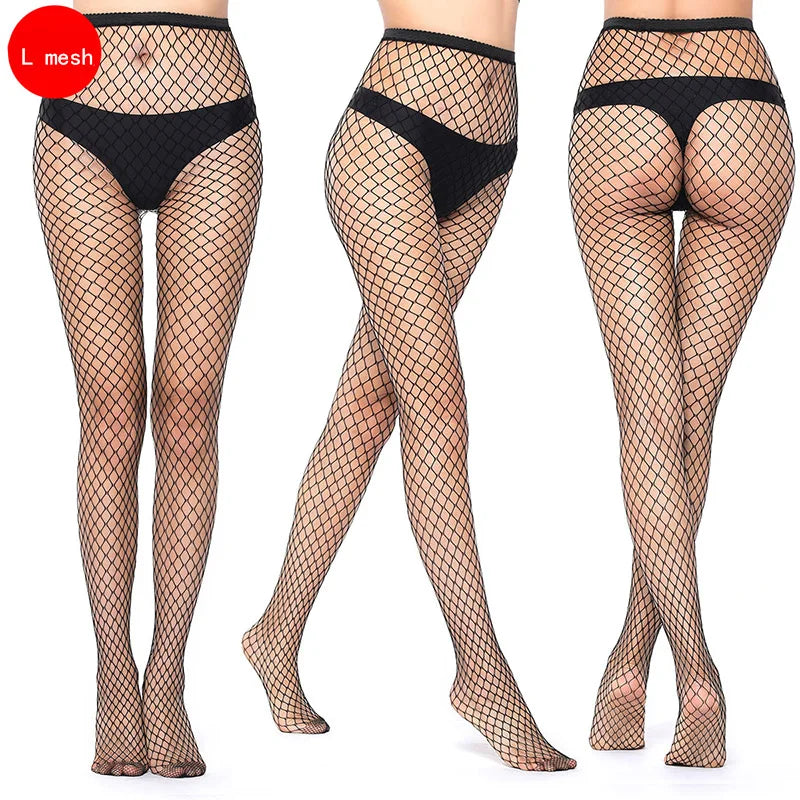 Lbsfy Women Long Sexy Fishnet Stockings Fish Net Pantyhose Mesh Tights Lingerie Skin Thigh High Stocking Black Lingerie Accessories