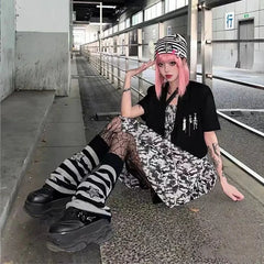 Lbsfy Japanese Star Leg Warmers Socks Striped JK Boot Cuffs Lolita Socks Harajuku Knit Sock Sets Thigh Garter y2k hot girl Accessories