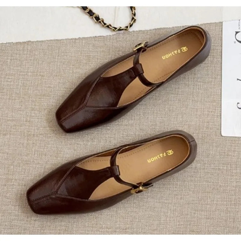 LBSFY -New Autumn Women's Flats Ballet Shoes Brand Designer Women Casual Loafers Fashion Mary Janes Shoes Round Toe Ballerina Female