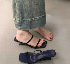 LBSFY  igner Summer Narrow Band Heel Women Slippers Shoes Fashion Open Toe Shoes Design Style Banquet Party Sandals Shoes