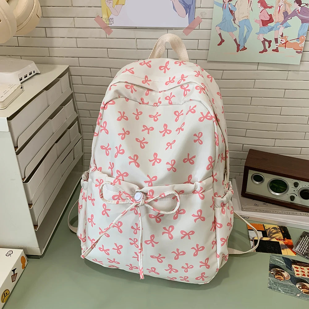 LBSFY -Bow Shaped Backpack, New Spring and Summer Backpack, Fashionable, Casual, Versatile for Commuting, Sports, Travel Backpack