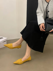 LBSFY  -  Pointed Toe Women Pumps 2025 New Arrivals Flock Dress Shoes Thin Mid Heels Shallow Slip On Party Pumps Casual Office Pumps 35-39