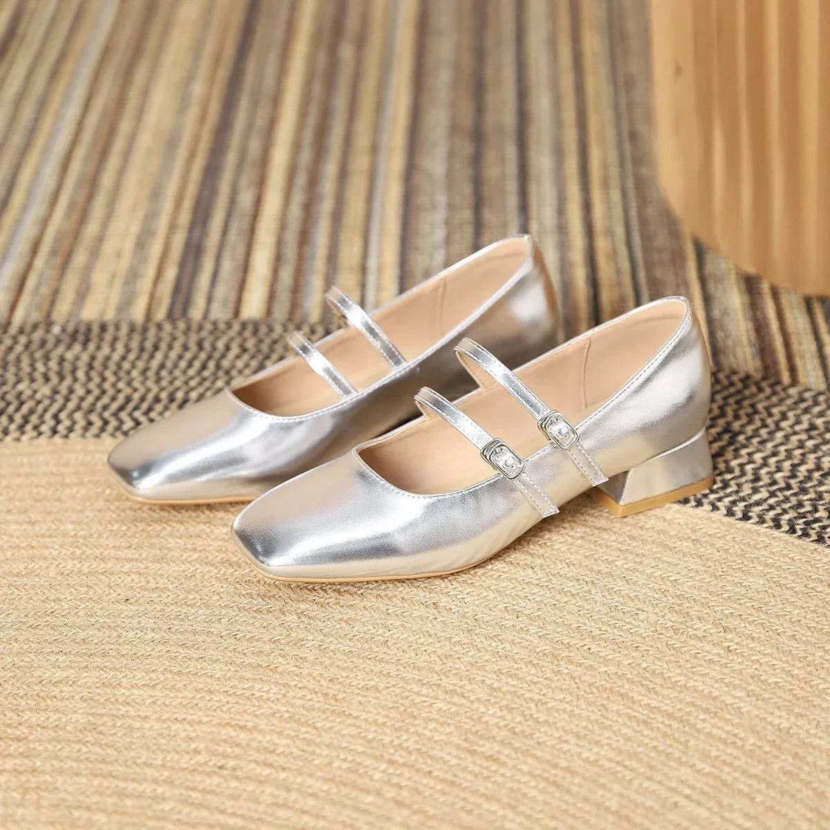 LBSFY  -  Mary Jane Shoes for Women Spring New Shallow Thick Heeled Single Shoes Soft and Comfortable Ballet Wedding Shoes Zapatos Mujer