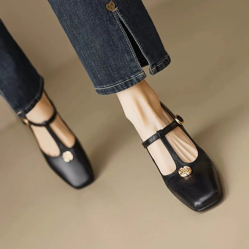 LBSFY -Plus Size 35-42 New Female Mary Janes Pumps Fashion Bowknot Thick High Heels Pumps Women Party Office Shoes Woman