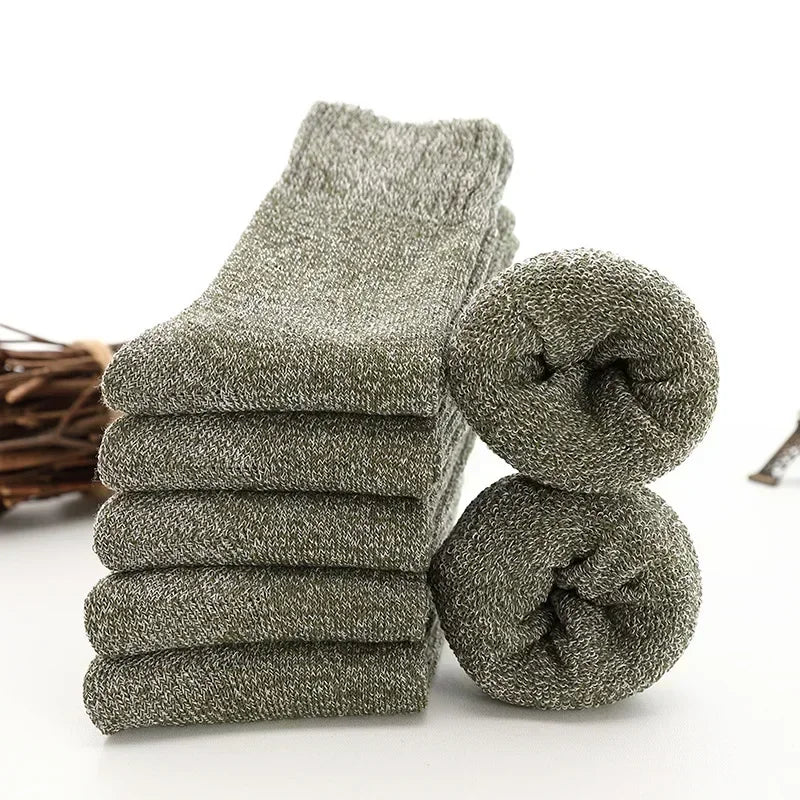 Lbsfy Winter Merino Wool Socks for Men Super Thick Warm High Quality Harajuku Retro Snow Casual Antifreeze Cashmere Socks Men 3 Pair