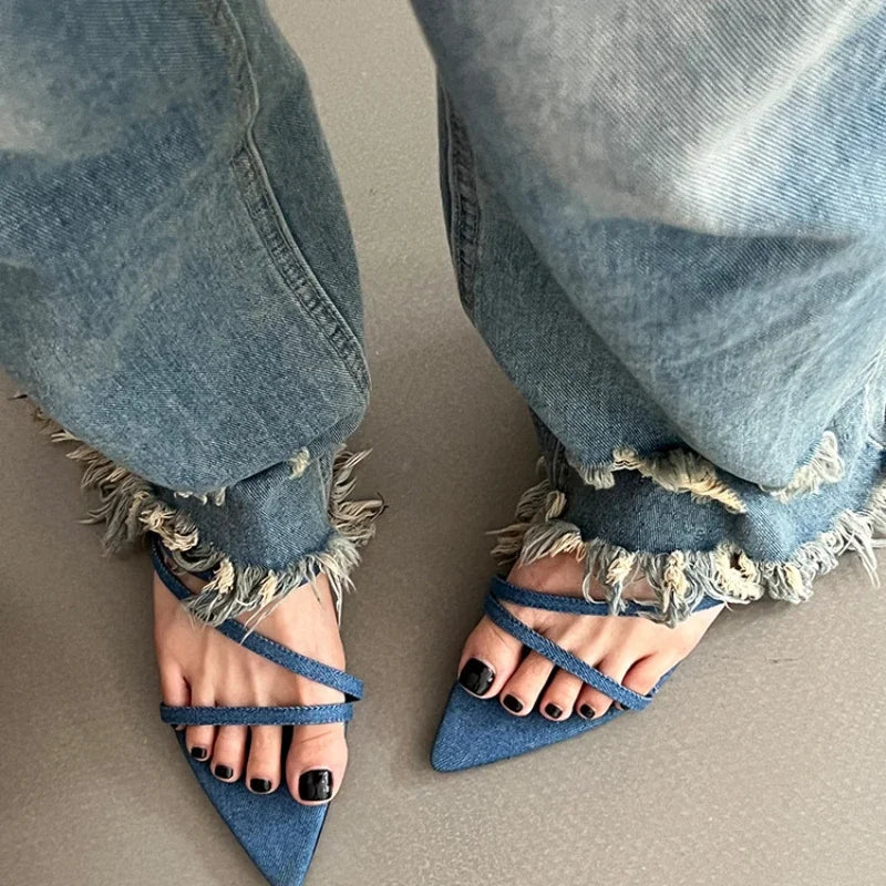 LBSFY  -  2024 Summer New Fashion Sexy One Strap Open Toe Sandals Slippers Flat Shoes Beach Sandals Designer Sandals