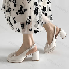 LBSFY -Women's High-heel Sandals Fashion Thick Heel Butterfly-knot Women Sandals 2025 Summer Ladies Outdoor Gladiator Sandalias