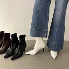 LBSFY -New Style Luxury Women's Fashion Pointed Toe Ankle Boots Women Wedding Party Shoes Winter Autumn Slim Short Ladies Boots