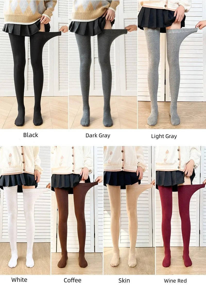 Lbsfy Black White Soild Color Long Stockings Women Over Knee Thigh High Over The Knee Stockings Lolita Ladies Warm Knee Socks