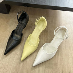 LBSFY -Spring Fashion Candy Pointed Toe Women Pumps Slingback Wedges High Heels Party Prom Mules Shoes Zapatos De Mujer