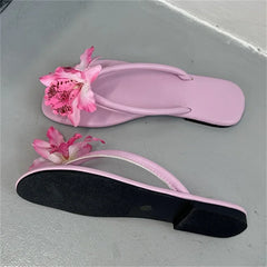 LBSFY -New Design Camouflage Flower Low Flat Heels Women Slippers Summer Clip Toe Casual Outdoors Dress Flip Flops Shoes