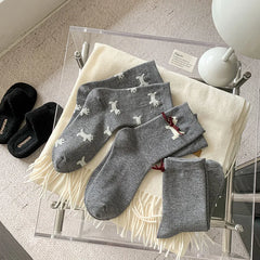 Lbsfy Women Socks Korean Style New Fashion Comfortable Casual Cute Socks Female Bow Kawaii Warm Loose Socks For Girls Cartoon Trendy
