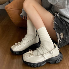 LBSFY -Summer Chunky Women Sports Shoes Fashion Shallow Butterfly-knot Platform Flat Shoes Ladies Casual Outdoor Mary Jane Shoes 2025
