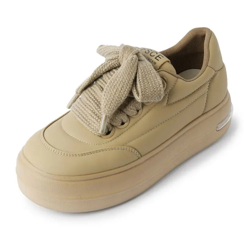 LBSFY  -    New Women Sneakers Lace Up Platform Shoes Spring Summer Casual Shoes Fashion Ladies Thick Bottom Flats