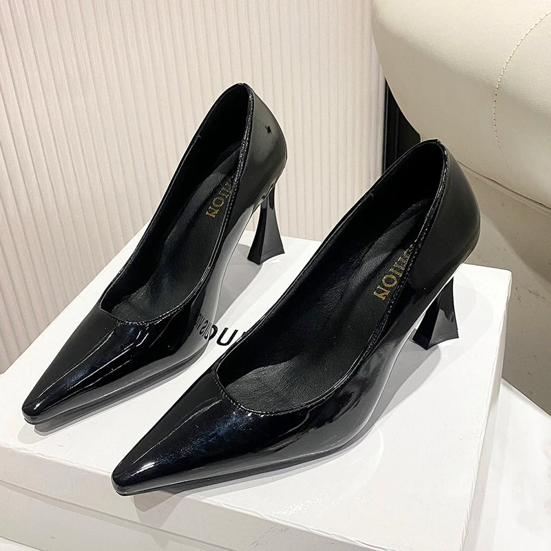 LBSFY -New Style Women's Fashion Leopard Ladies Slip on Women's High Heels Fashion Party Pumps Women Pointed Toe Super High Shoes Women
