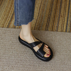 LBSFY  -  2024 Summer Woman Shoes Fashion Open Toe Low Heel Women Sandals Slipper Platform Casual Roman Shoes Women