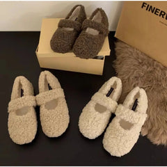 LBSFY -Winter Women Round Toe Slip-on Female Footwear Loafers Fur Casual Sneaker Autumn Modis Slip On Dress Moccasin New Fall