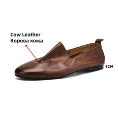 LBSFY  -  Women Genuine Leather 2025 Flats New Soft Leather Round Toe Casual Shoes Woman Flats Loafers Working Shoes