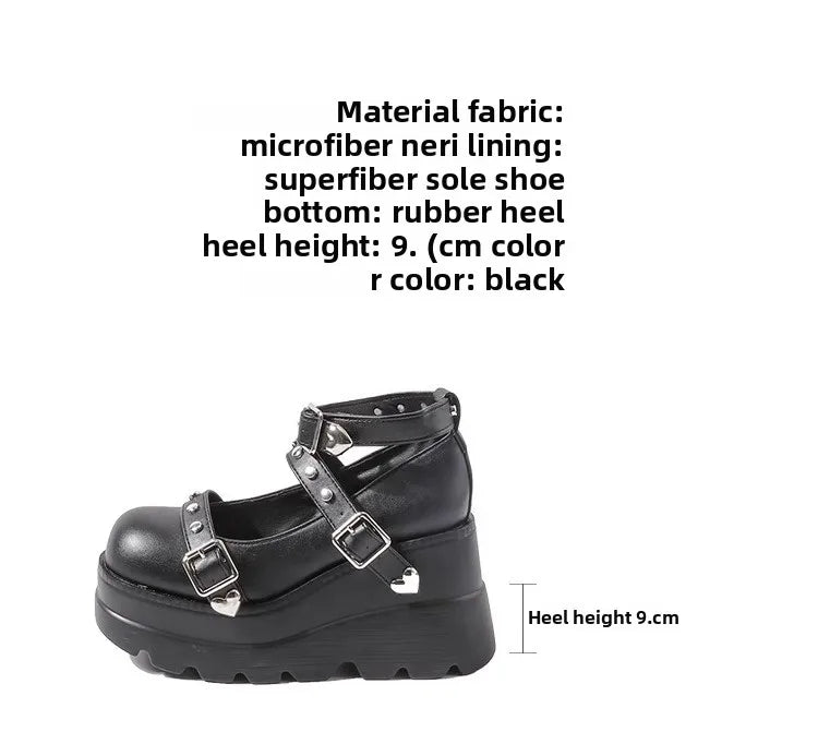 LBSFY -Women Chunky Pumps Mary Jane Super High Heel Platform Wedge Summer Ladies Sandals Belt Buckle Classic Sweet Punk Female Shoes