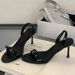 LBSFY -Summer Fashion Narrow Band Open Toe Sandals Thin Low Heel Gladiator Women Party Shoes Zapatos De Mujer
