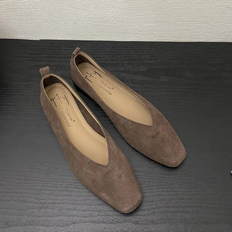 LBSFY -Women Flats New Ballerinas Soft Leather Moccasins Slip On Retro Grandma Shoes Ladies mules Slippers Mujer