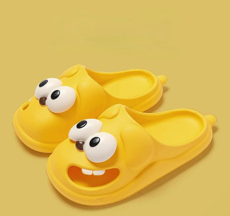 LBSFY - Kiss Slippers Big Eye Dog Slippers,Cute Funny Big Eye Dog Fun Cartoon Package Head Eva Slippers For Women