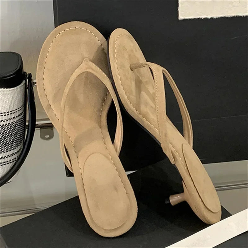 LBSFY -Summer Fashion Round Clip Toe Beach Slippers Women Thin Low Heels Casual Sandals Flip Flops Shoes Zapatos De Mujer