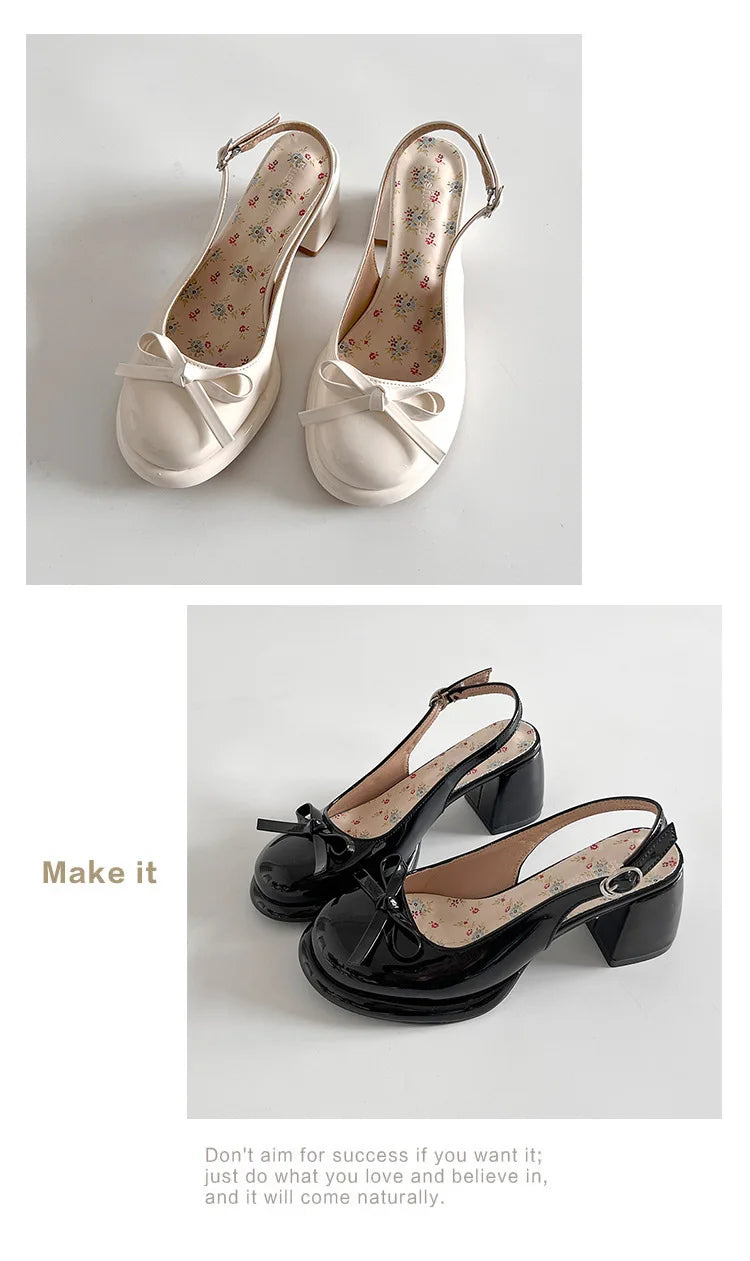 LBSFY -Women's High-heel Sandals Fashion Thick Heel Butterfly-knot Women Sandals 2025 Summer Ladies Outdoor Gladiator Sandalias