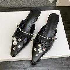 LBSFY  -  Summer Fashion Jewel Slipper Women Flats Pointed Toe Slides Female Slingback Shoe Dress Rhinestone Luxury Designer Sandals Women